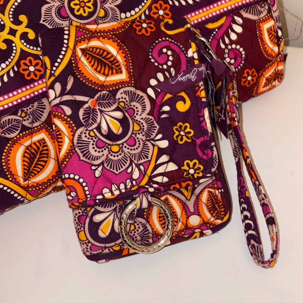 Vera Bradley Orange & Pink Floral Wristlet